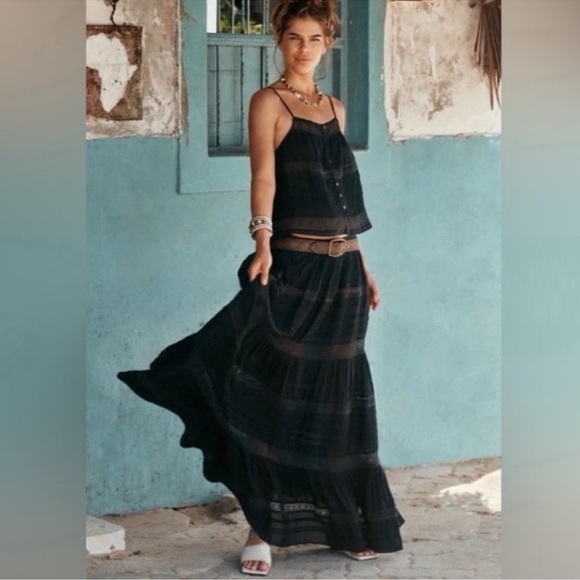 NWT Spell & The Gypsy Collective Teodora Black Maxi Skirt - Picture 1 of 9